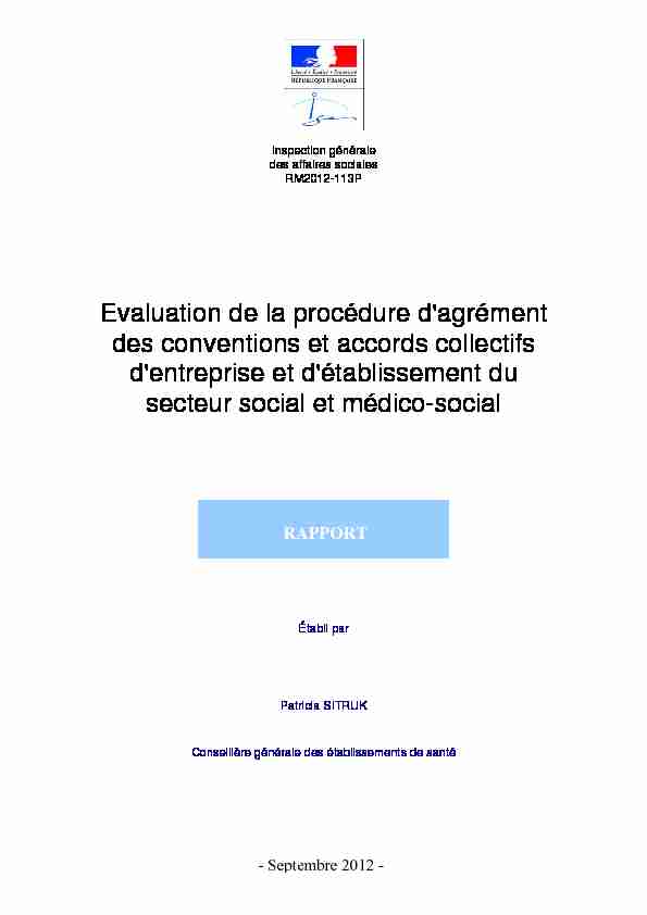 Evaluation de la procédure dagrément des conventions et accords