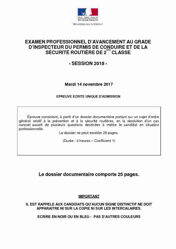 [PDF] 2018-sujet-epreuve-ecrite - Ministère de lIntérieur
