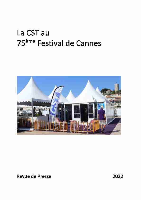 La CST au 75ème Festival de Cannes
