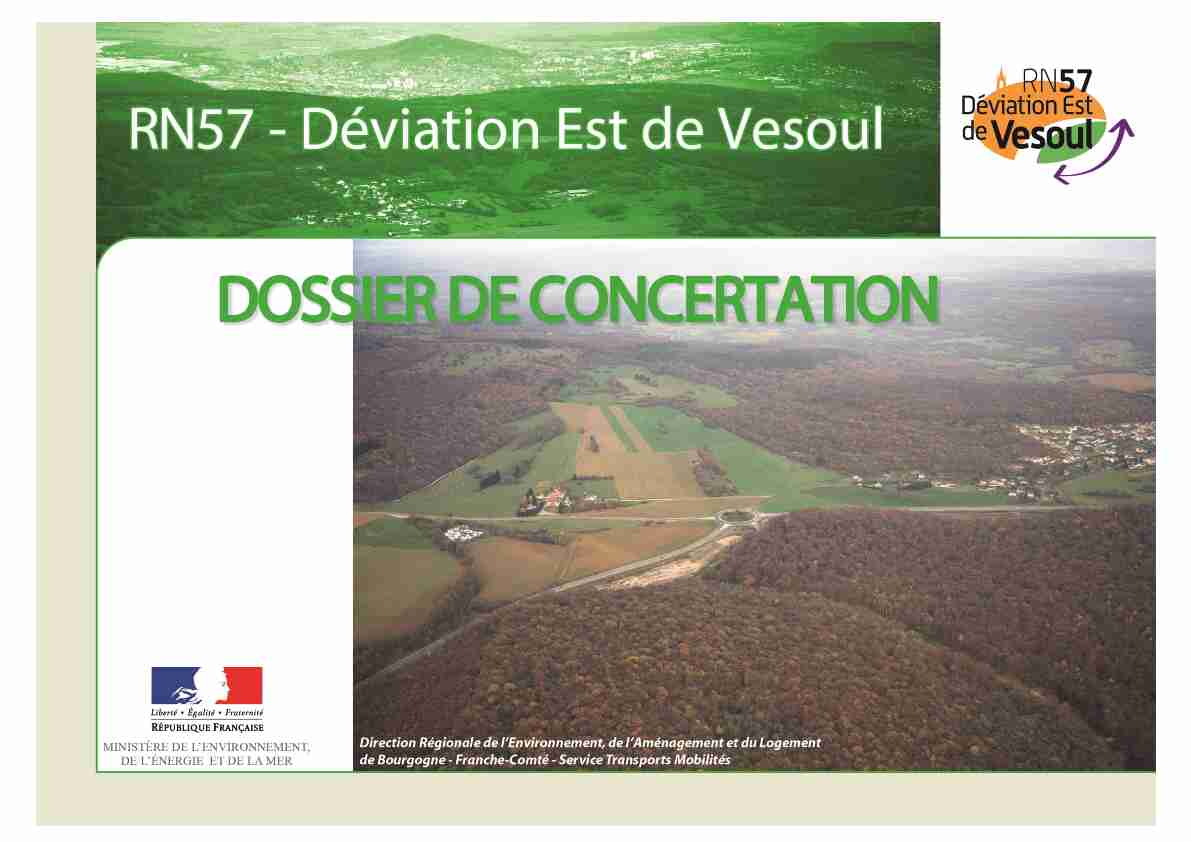 Dossier de concertation du projet de Déviation Est de Vesoul