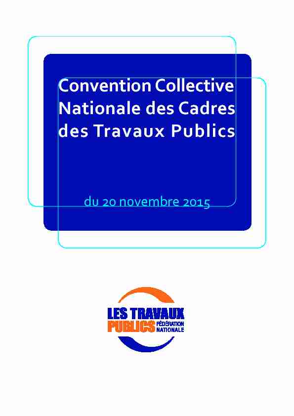 Convention collective nationale des Cadres des Travaux Publics du