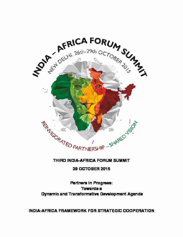 THIRD INDIA-AFRICA FORUM SUMMIT 29 OCTOBER 2015