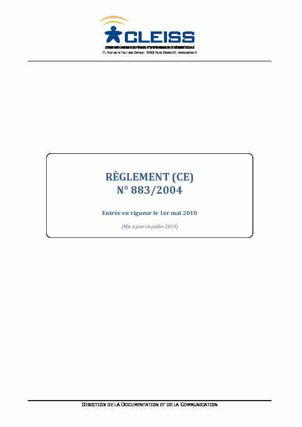 [PDF] Règlement (CE) n° 883/2004 - Trisan
