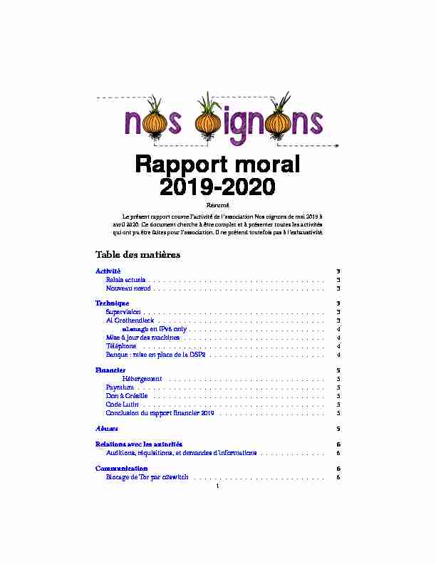 Rapport moral 2019-2020