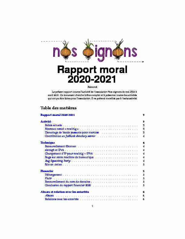 Rapport moral 2020-2021