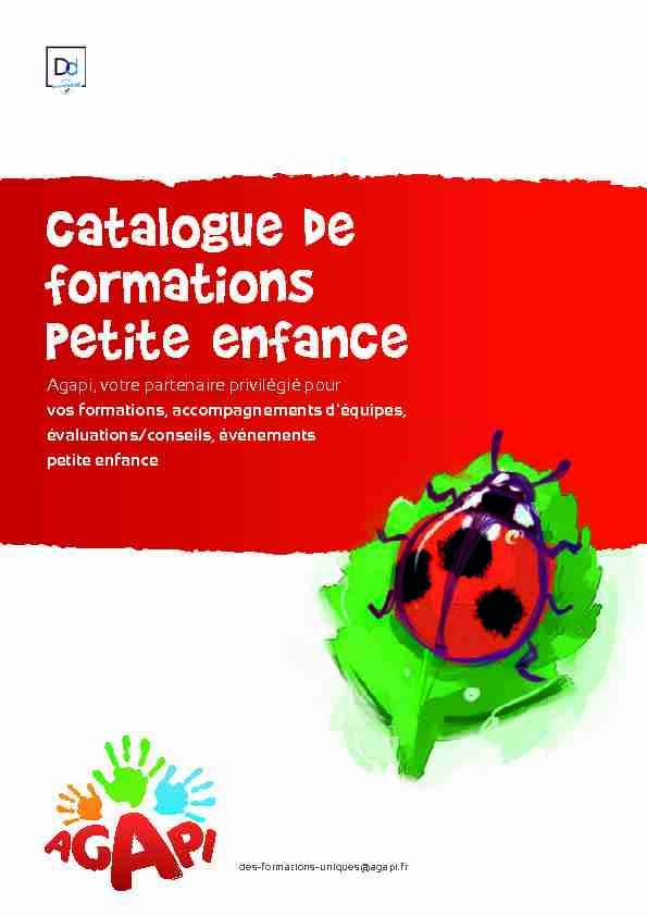 catalogue de formations petite enfance catalogue de formations