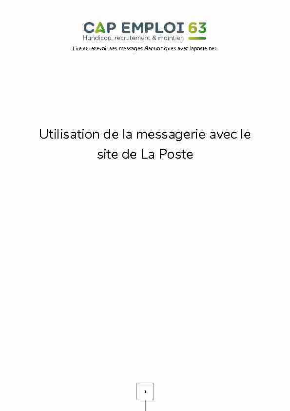 Utilisation de la messagerie avec le site de La Poste