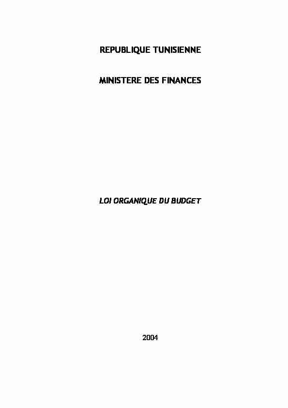 [PDF] Loi Organique du Budget de lEtat - Ministère des Finances