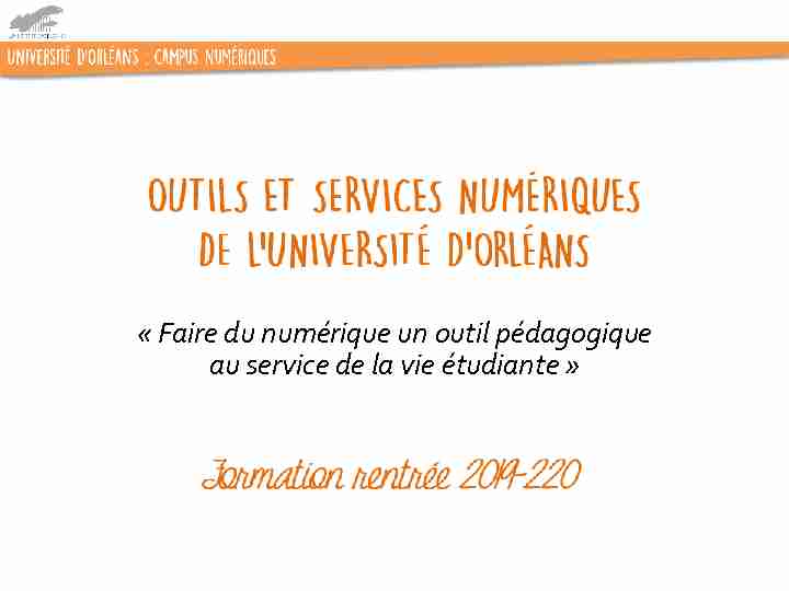 Plateformes numériques  Université d'Orléans - univ-orleansfr