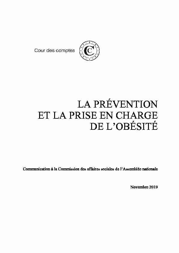 Rapport - La prévention et la prise en charge de lobésité
