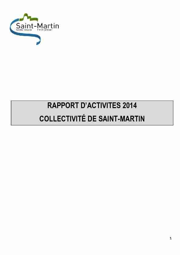 RAPPORT DACTIVITES 2014 COLLECTIVITÉ DE SAINT-MARTIN
