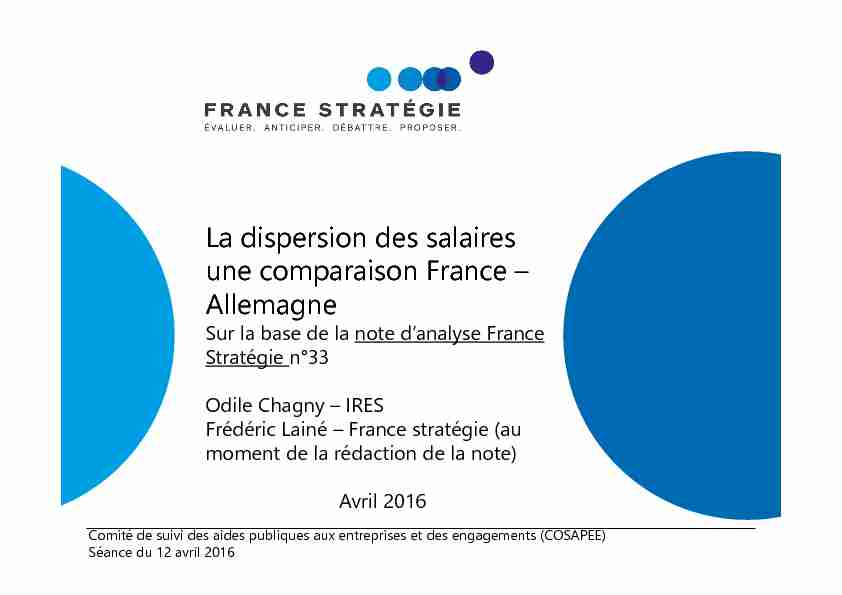 [PDF] La dispersion des salaires une comparaison  - France Stratégie