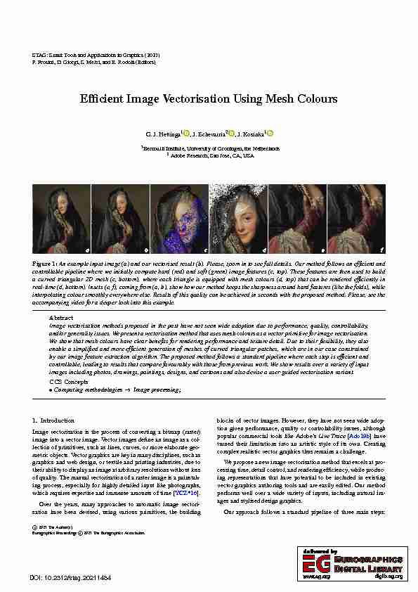 Efficient Image Vectorisation Using Mesh Colours