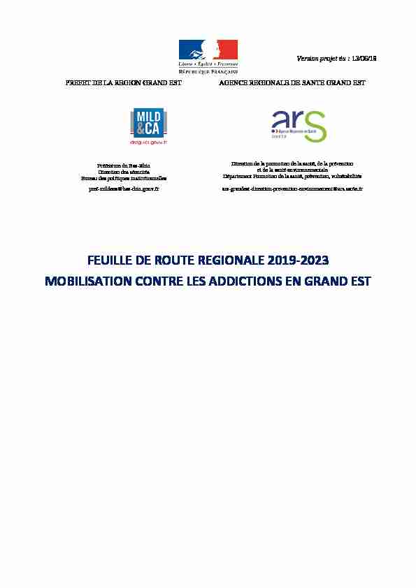 FEUILLE DE ROUTE REGIONALE 2019-2023 MOBILISATION