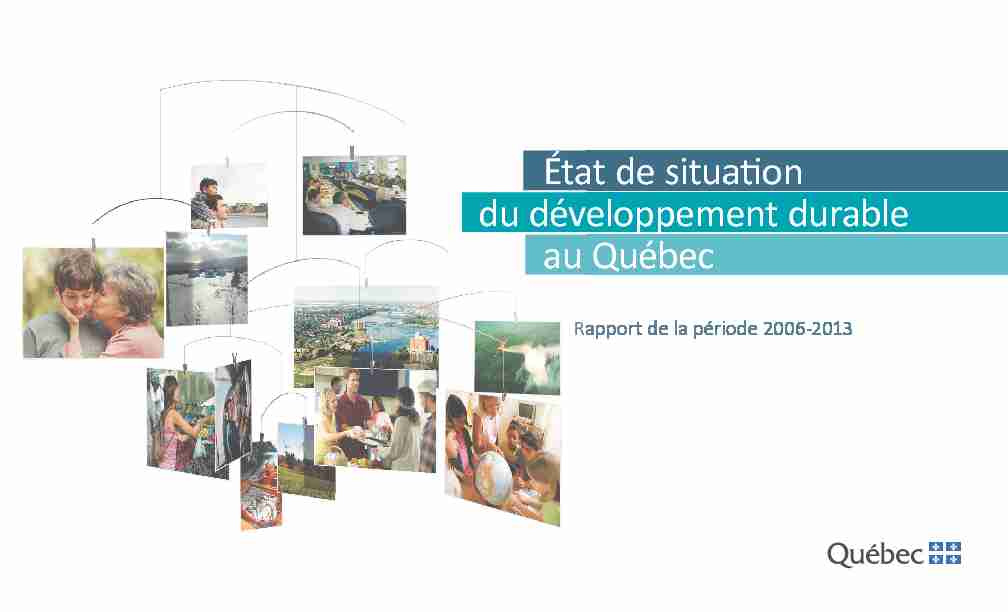 [PDF] État de situation du développement durable au Québec