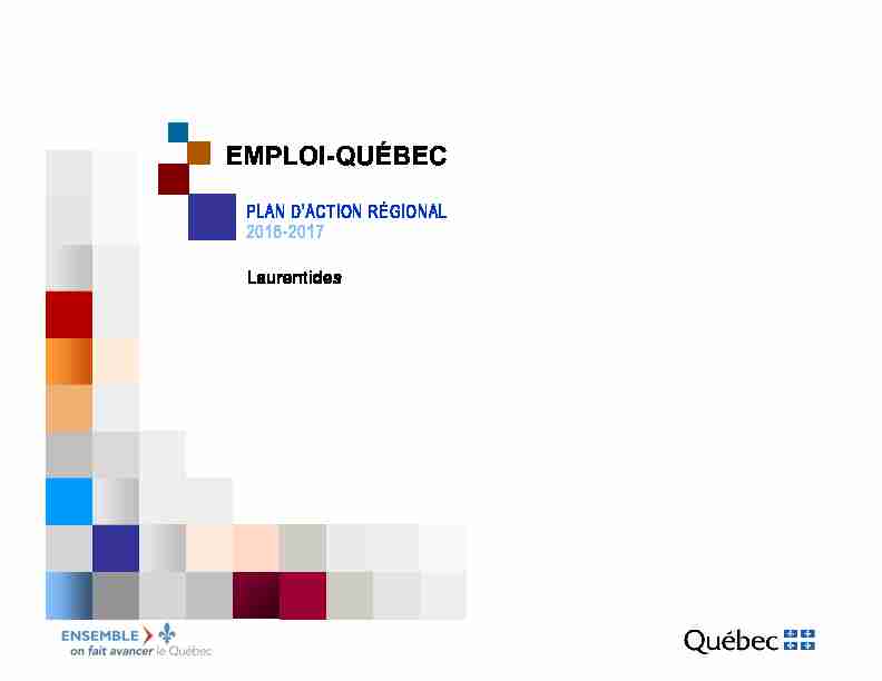 Plan daction régional 2016-2017 - Laurentides