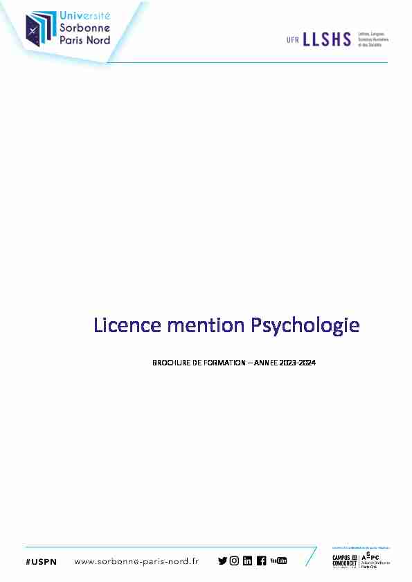 Licence mention Psychologie