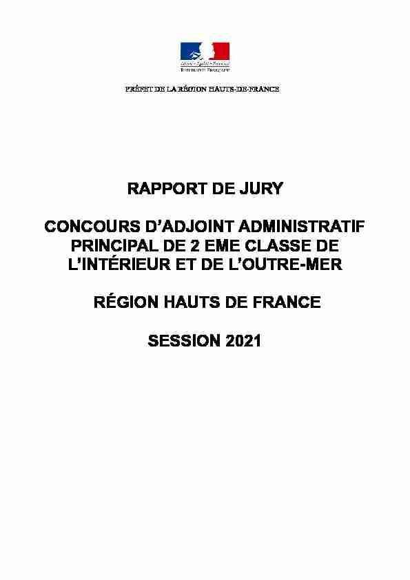 rapport de jury concours dadjoint administratif principal de 2 eme