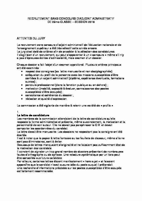 Searches related to rapport du jury du recrutement sans concours d adjaenes 2ème classe