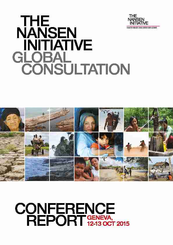 THE NANSEN INITIATIVE GLOBAL CONSULTATION CONFERENCE