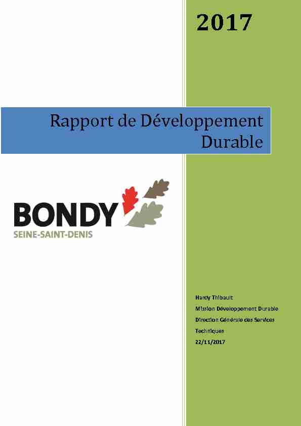 Rapport développement durable - 2017