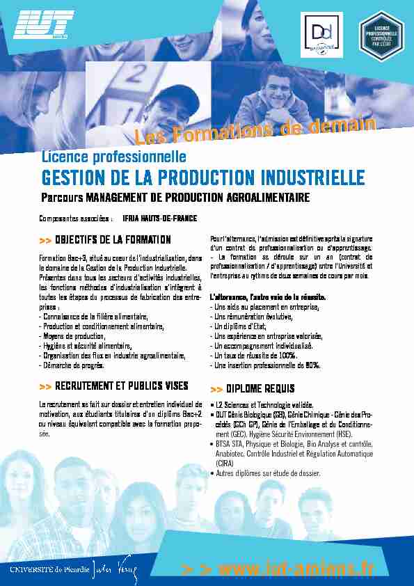[PDF] Gestion de la Production Industrielle - IUT Amiens