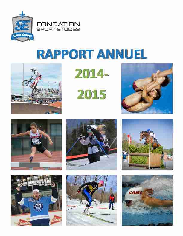 RAPPORT ANNUEL 2014- 2015