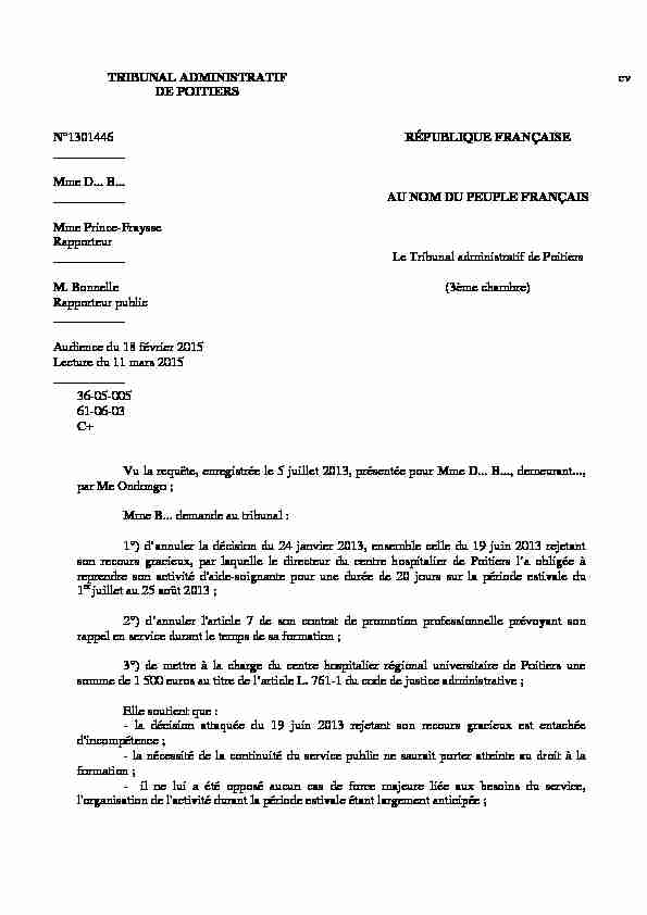 pdf TRIBUNAL ADMINISTRATIF cv DE POITIERS N° RÉPUBLIQUE  - FHF