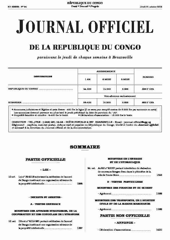 JOURNAL OFFICIEL - Brazzaville