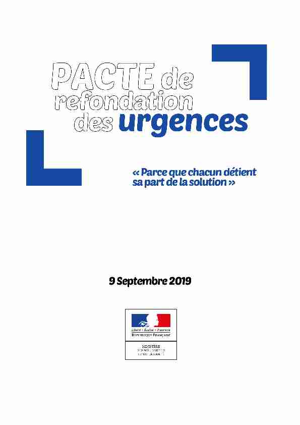 Pacte de refondation des urgences du 9 septembre 2019