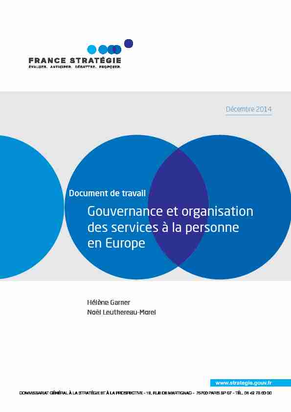 Gouvernance et organisation des services à la personne en Europe