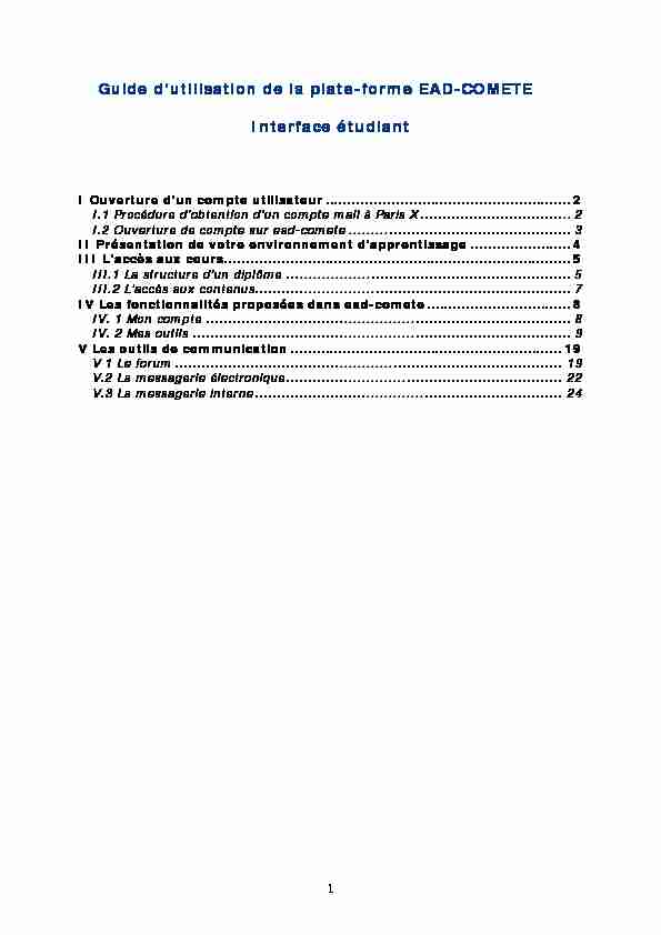 [PDF] Guide dutilisation de la plate-forme E-COMETE - Université Paris