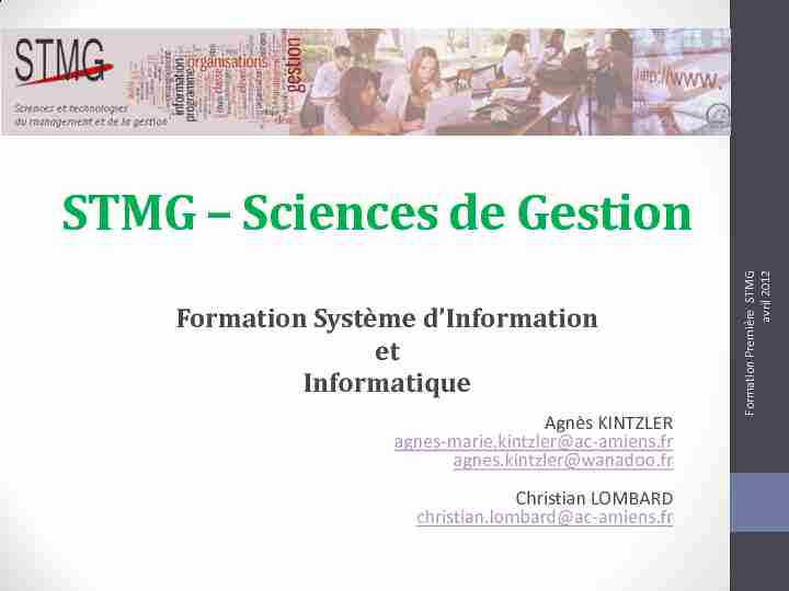 STMG – Sciences de Gestion et PGI