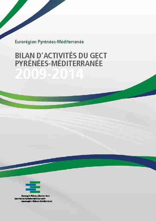 bilan dactivités du gect pyrénées-méditerranée - 2009-2014