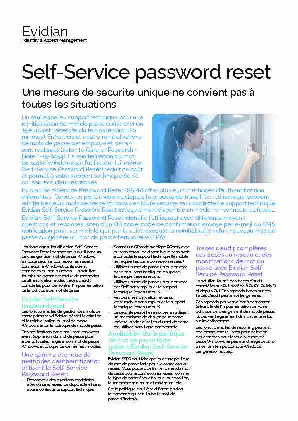 [PDF] Brochure Self-Service Password Reset (SSPR) - Evidian