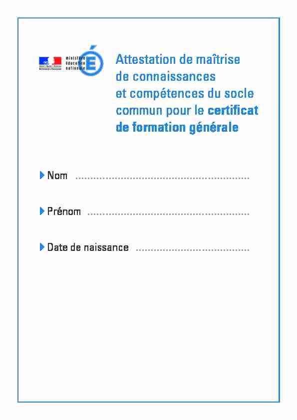 [PDF] Certificat de formation générale - Education nationale