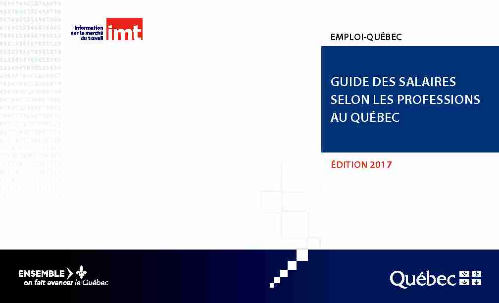 Guide des salaires selon les professions au Québec 2017
