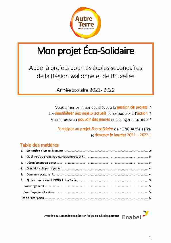 Mon projet Éco-Solidaire