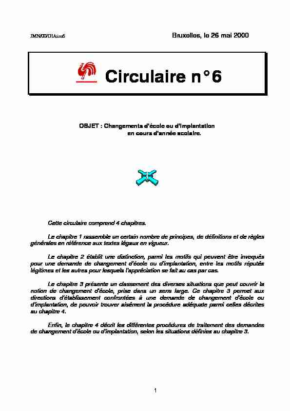 [PDF] Circulaire 6 : changements decole ou dimplantation en  - Gallilex