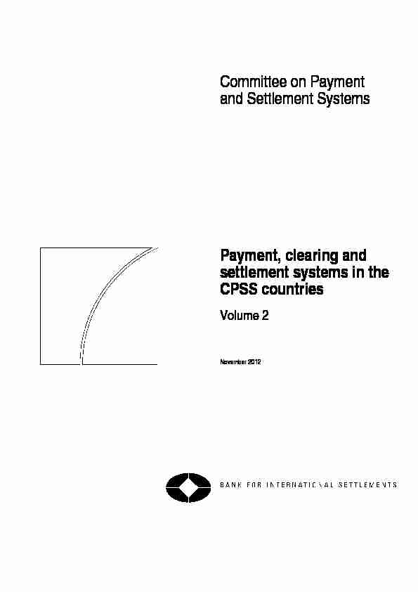Payment clearing and settlement systems in the CPSS countries
