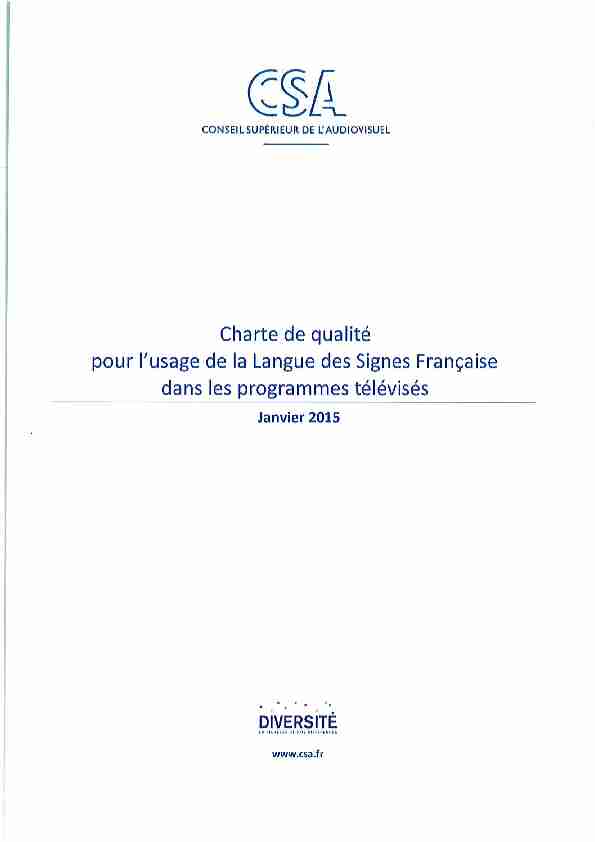 Charte de qualité pour lusage de la Langue des Signes Française