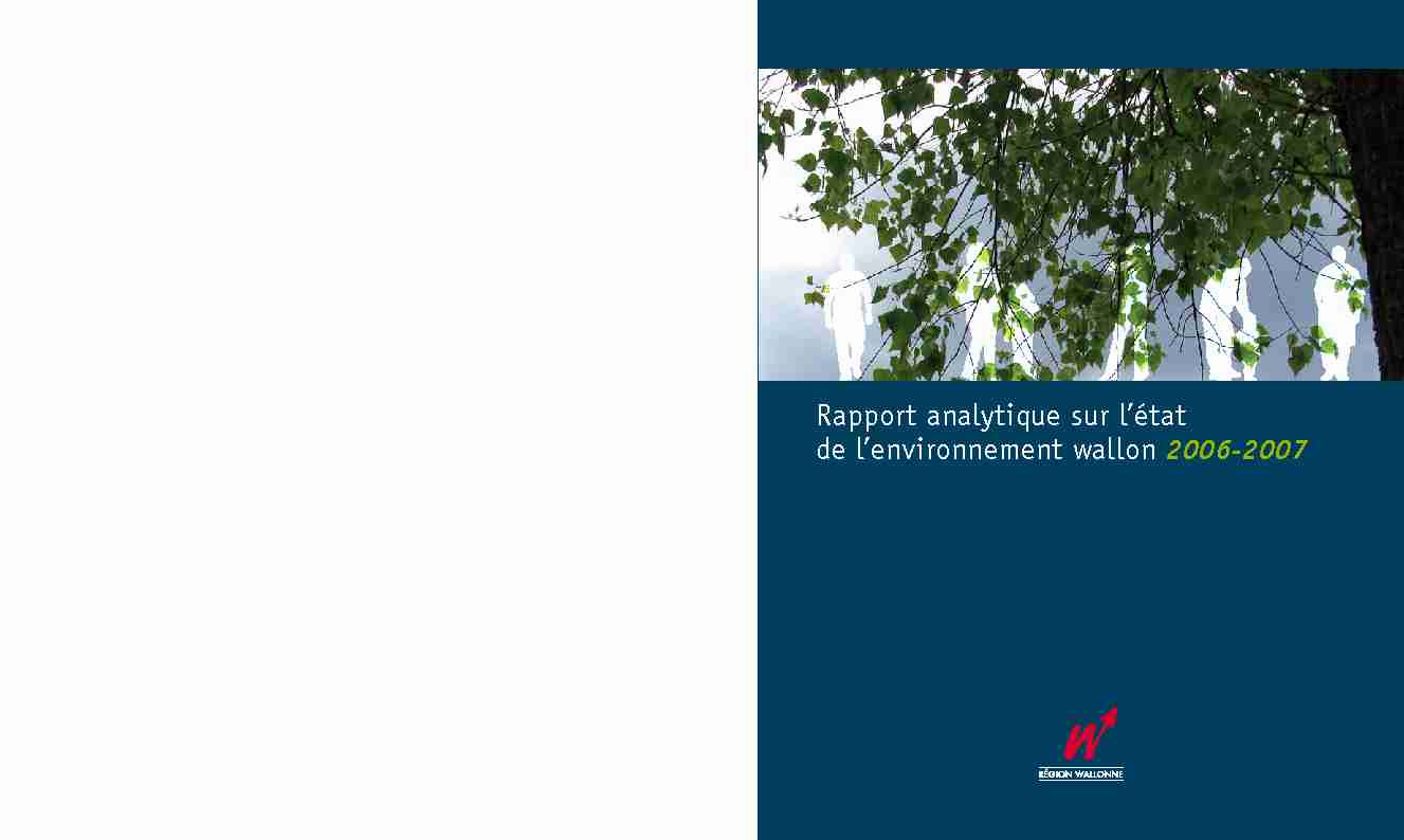 Rapport analytique sur létat de lenvironnement wallon 2006-2007