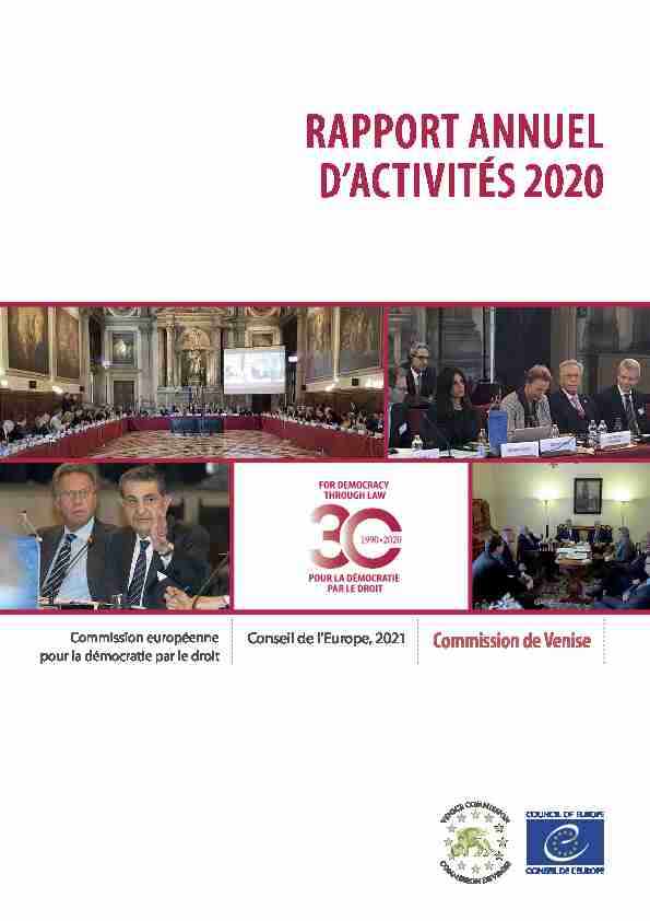 RAPPORT ANNUEL DACTIVITÉS 2020