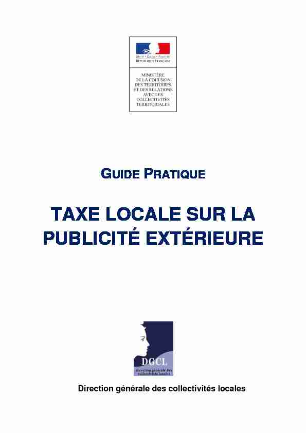 Guide pratique de la taxe locale sur la publicité extérieure