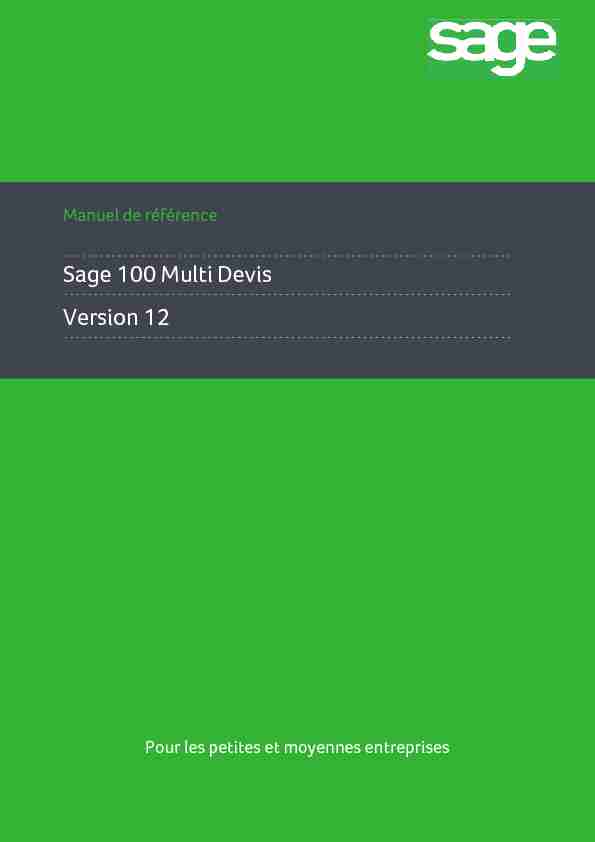 Sage 100 Multi Devis Version 12