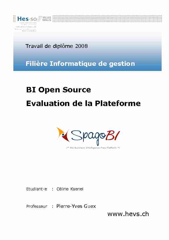 [PDF] BI Open Source Evaluation de la Plateforme - CORE