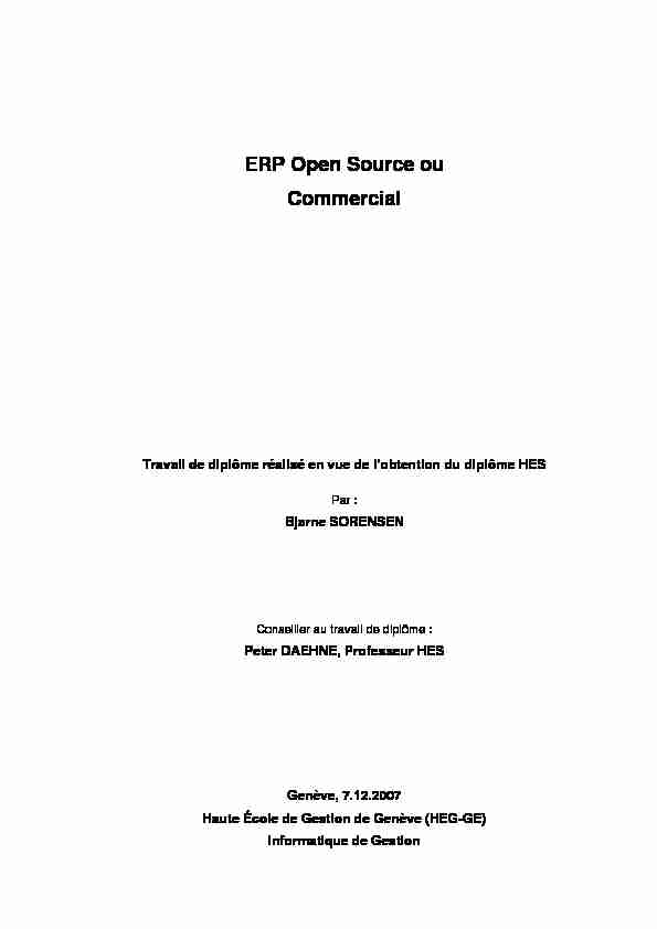 [PDF] ERP Open Source ou Commercial - RERO DOC