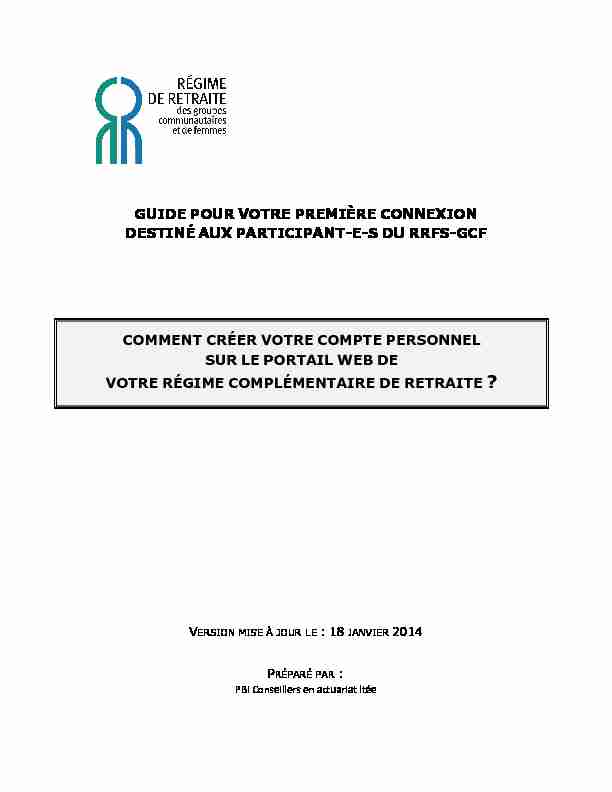 [PDF] GUIDE POUR VOTRE PREMIÈRE CONNEXION DESTINÉ AUX