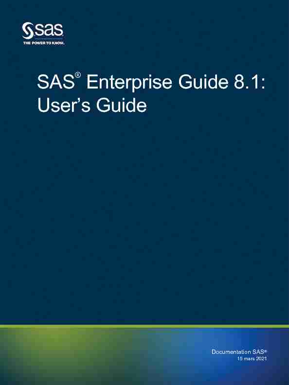 SAS Enterprise Guide 8.1: Users Guide