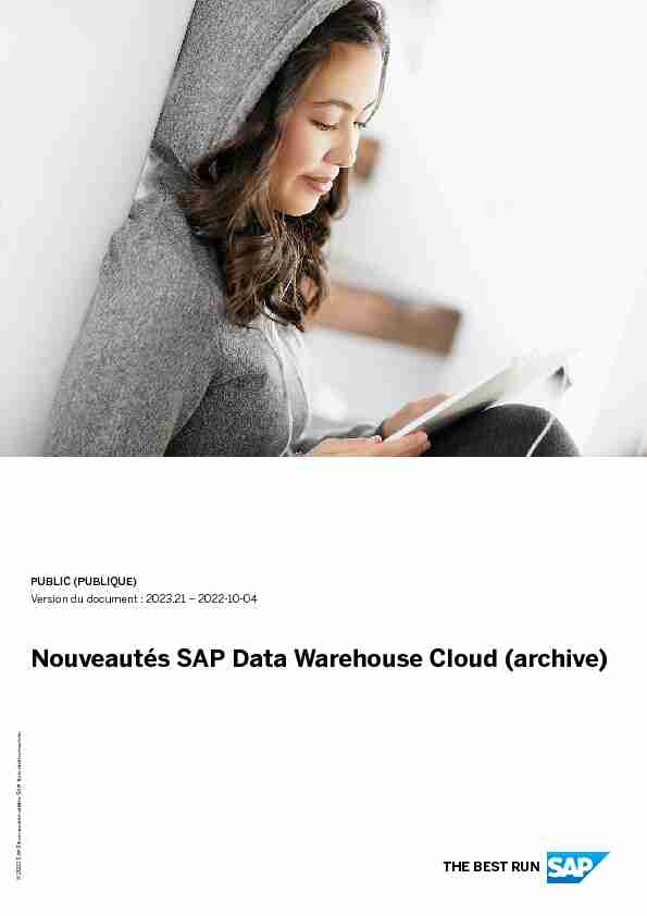Nouveautés de SAP Data Warehouse Cloud